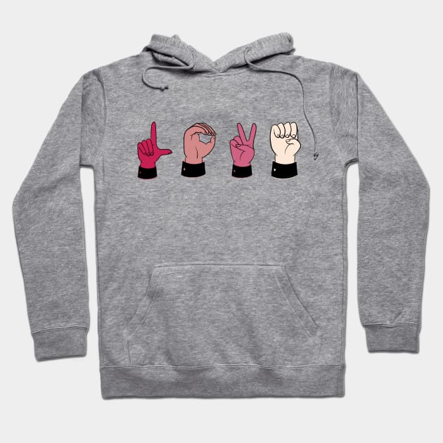 Love in Sign Language Hoodie by Sivan's Designs